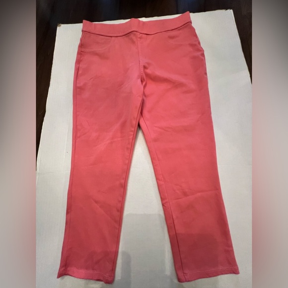 TIME AND TRU PULL ON SALMON COLORED SIZE XL (16-18) PANTS SOFT JEAN-LIKE FABRIC - Picture 1 of 14